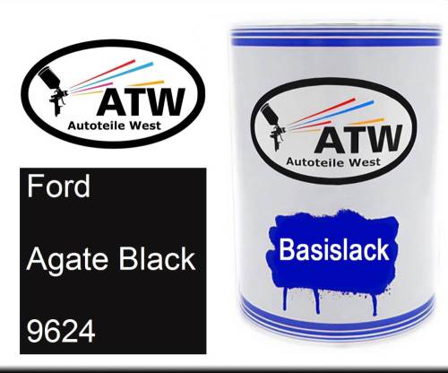 Ford, Agate Black, 9624: 500ml Lackdose, von ATW Autoteile West.